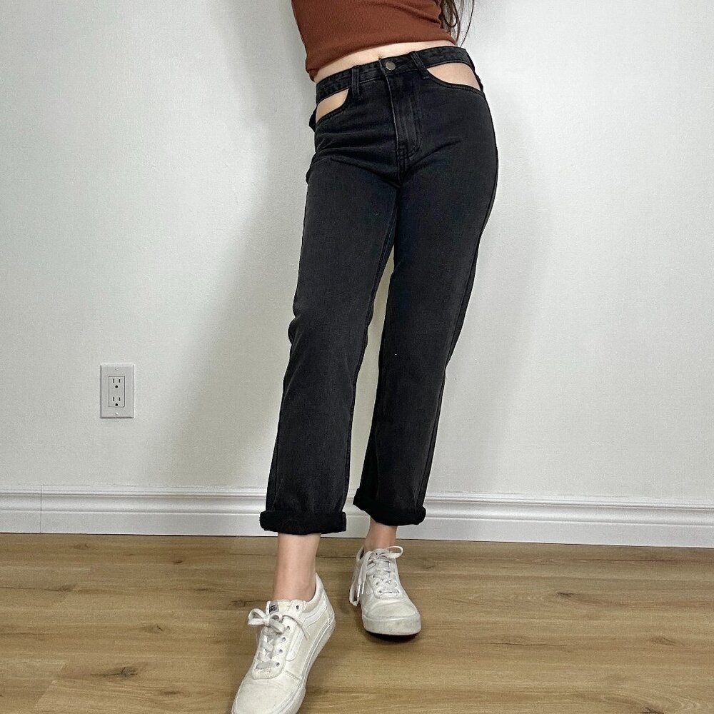 *MOMOKROM Black Highrise Mom Fit Jeans NWT